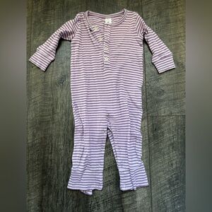 Kate Quinn Purple Striped Baby Onesie Button up